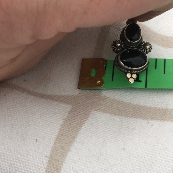 Vintage Sterling Onyx Earrings - Picture 5 of 5